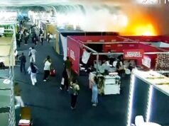 CCTV mostra o momento em que ocorre um incêndio na COP30