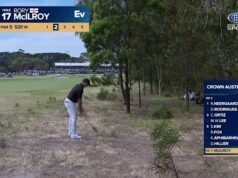 McIlroy encontra o green com um chute impressionante