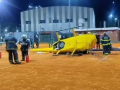 Um helicóptero caiu nos antigos campos do KDT em Palermo